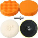 Kit 5 Peças 3 Pol. 76mm Discos Espuma Boina Lã Prato Pino M14 Polimento Automotivo KP31