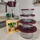 Kit 5 Peças Clear Transparente com Tampa Merlot - Tupperware