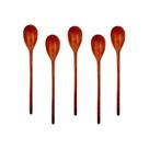 Kit 5 Peças Colher De Pau Madeira Modelo Índio 44 Cm