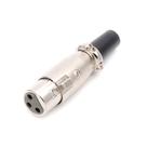 Kit 5 Peças Conector XLR Cannon Fêmea c/ Prensa Cabo Prof