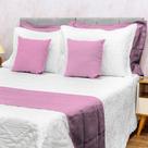 Kit 5 Peças Decoração Sala Peseira Super King Size Piquet Cama Posta Luxo