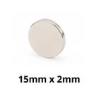 Kit 5 Peças Imã Neodímio Disco Magnético N35 15 x 2 mm Super Forte Potente