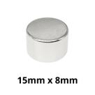 Kit 5 Peças Imã Neodímio Disco Magnético N35 15 x 8 mm Super Forte Potente