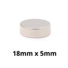 Kit 5 Peças Imã Neodímio Disco Magnético N35 18 x 5 mm Super Forte Potente