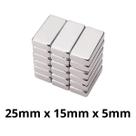 Kit 5 Peças Imã Neodímio Disco Magnético N35 25 x 15 x 5 mm Super Forte Potente Kit 5 Peças Imã Neodímio Disco Magnético N35 25 x 15 x 5 mm Super Forte Potente