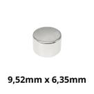 Kit 5 Peças Imã Neodímio Disco Magnético N35 9,52 x 6,35 mm Super Forte Potente