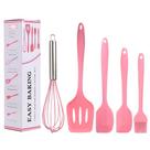 Kit 5 Peças Jogo De Utensílios Cozinha Em Silicone Servir Colher Concha Fouet Espátula