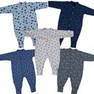 Kit 5 Peças Macacão Malha Bebe Bichos 100% Algodão Menino