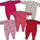Kit 5 Peças Macacão Malha Bebe Bichos 100% Algodão Menino Kit 5 Peças Macacão Malha Bebe Bichos 100% Algodão Menino