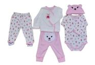 kit 5 peças menina - 6 meses