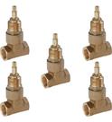 Kit 5 Peças Registro Gaveta 1/2 Docol Base Cobre 25130500 Marrom Bruto