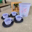 Kit 5 Peças Tupperware Café Lírio com Pires