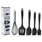 Kit 5 Peças Utensilios de Cozinha Silicone Colher Espátula Fue Espátula Pequena Pincel