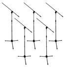 Kit 5 pedestal microfone girafa metal profissional dstands