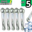 Kit 5 Pegador de Gelo em Inox 18,5Cm Alta Qualidade Para Drinks Barman Bebidas Festas Baladas Frutas