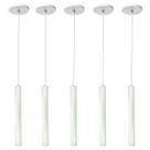 Kit 5 Pendente Luminária Tubo Branco 30 Cm