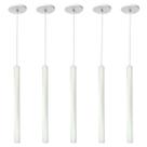 Kit 5 Pendente Luminária Tubo Branco 50 Cm