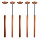 Kit 5 Pendente Luminária Tubo Cobre 50 Cm