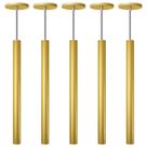 Kit 5 Pendente Luminária Tubo Dourado Fosco 50 Cm