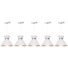 Kit 5 Pendente Lustre Luminária Berlin 15cm Branco