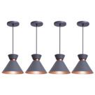 Kit 5 Pendente Lustre Luminária Berlin 15cm Cinza