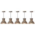 Kit 5 Pendente Lustre Luminária Berlin 15cm Fendi
