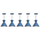 Kit 5 Pendente Lustre Luminária Berlin 23cm Azul Kit 5 Pendente Lustre Luminária Berlin 23cm Azul