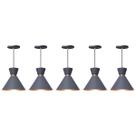 Kit 5 Pendente Lustre Luminária Berlin 23cm Cinza Kit 5 Pendente Lustre Luminária Berlin 23cm Cinza