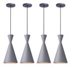 Kit 5 Pendente Lustre Luminária Canadá Cinza
