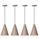 Kit 5 Pendente Lustre Luminária Cone Fendi