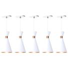 Kit 5 Pendente Lustre Luminária Mini Pequim 24cm Branco