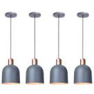 Kit 5 Pendente Lustre Luminária Open Cinza Kit 5 Pendente Lustre Luminária Open Cinza