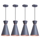Kit 5 Pendente Lustre Luminária Pequim 30cm Cinza