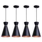 Kit 5 Pendente Lustre Luminária Pequim 30cm Preto