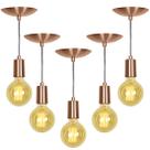 Kit 5 Pendente Tubo Cilindro Alumínio Cobre Fio 1.20m