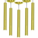 Kit 5 Pendente Tubo Cilindro Alumínio Dourado 50Cm + Led 3k Kit 5 Pendente Tubo Cilindro Alumínio Dourado 50Cm + Led 3k