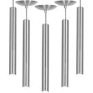 Kit 5 Pendente Tubo Cilindro Alumínio Escovado 50Cm + Led 3k Kit 5 Pendente Tubo Cilindro Alumínio Escovado 50Cm + Led 3k