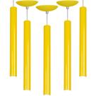 Kit 5 Pendente Tubo Cilindro Amarelo 50Cm + Led 3k