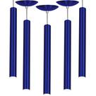 Kit 5 Pendente Tubo Cilindro Azul Metalico 50Cm + Led 3k