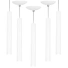 Kit 5 Pendente Tubo Cilindro Branco 40Cm + Led 6k Kit 5 Pendente Tubo Cilindro Branco 40Cm + Led 6k