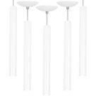 Kit 5 Pendente Tubo Cilindro Branco 50Cm + Led 6k