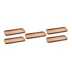 Kit 5 Petisqueiras De Bambu Bandeja Retangular 28x11cm Prato