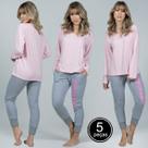 Kit 5 Pijama Feminino Calça Moletom Comprida Frio Gola V Jogger Manga Longa Kit 5 Pijama Feminino Calça Moletom Comprida Frio Gola V Jogger Manga Longa