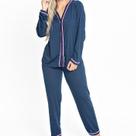 Kit 5 Pijamas Blogueira Vekyo Longo Aberto Botões Joyce