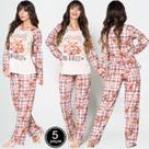 Kit 5 Pijamas Feminino Longo Inverno Estampa Animal