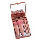 Kit 5 Pincéis Maquiagem Portátil com Mini Espelho