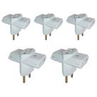 Kit 5 Pino Adaptador Benjamin 3 Saidas Branco 250V Seguro
