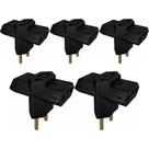 Kit 5 Pino Adaptador Benjamin 3 Saidas Preto 2x10A e 1x20A 250V para Uso Residencial