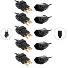 Kit 5 Pinos Femea + 5 Pinos Macho 2P+T 20A 250V Preto Ilumi
