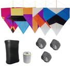 Kit 5 Pipa 60cm Com Rabiola + Lata Oval C/ 500jds Linha 10